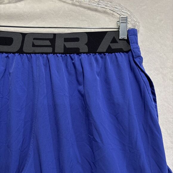 Under Armour Elevated Woven 2.0 Purple Blue Men's Large Fitted Athletic Shorts - Picture 9 of 14